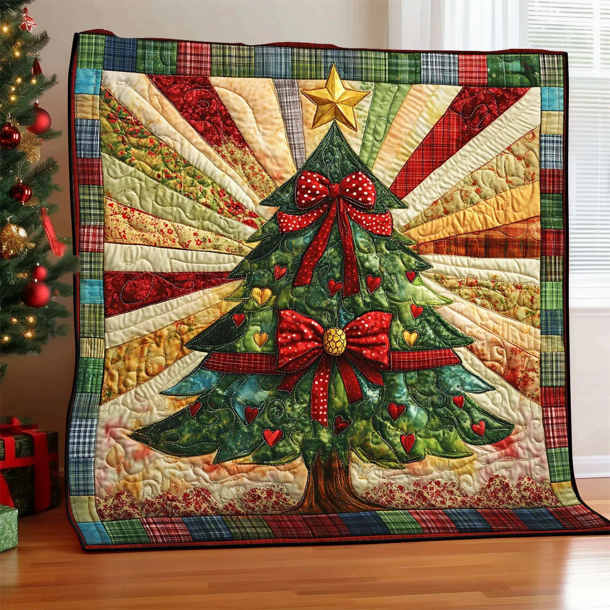 Patchwork Christmas Quilt Blanket