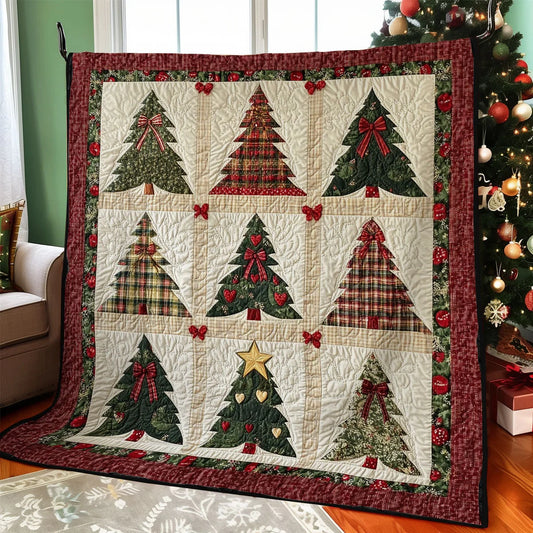 Patchwork Christmas Tree Quilt Blanket