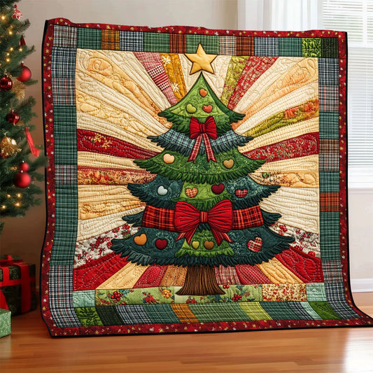 Patchwork Christmas Tree Magic Quilt Blanket