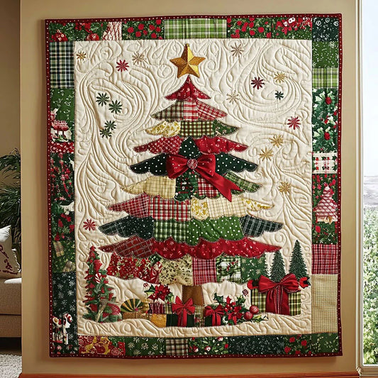 Patchwork Christmas Tree Quilt Blanket