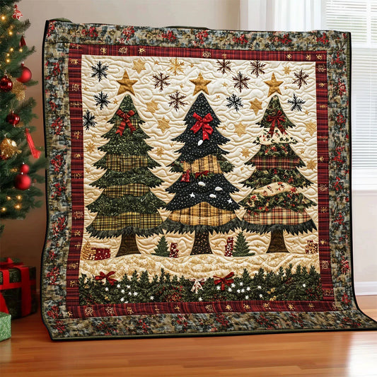 Patchwork Christmas Tree Quilt Blanket