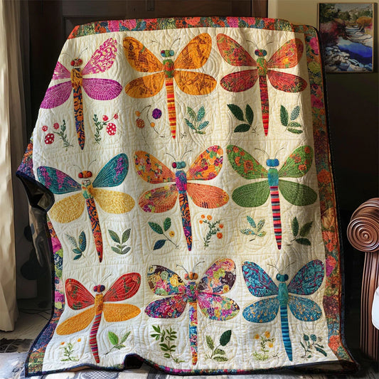 Patchwork Dragonfly Quilt Blanket