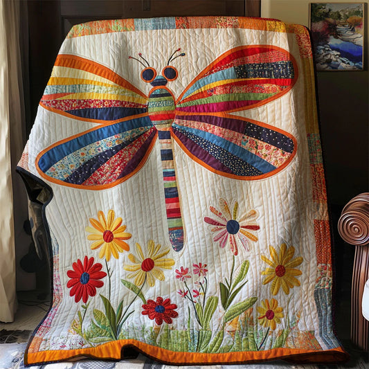Patchwork Dragonfly Quilt Blanket
