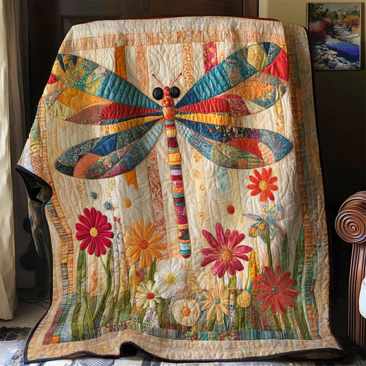 Patchwork Dragonfly Quilt Blanket
