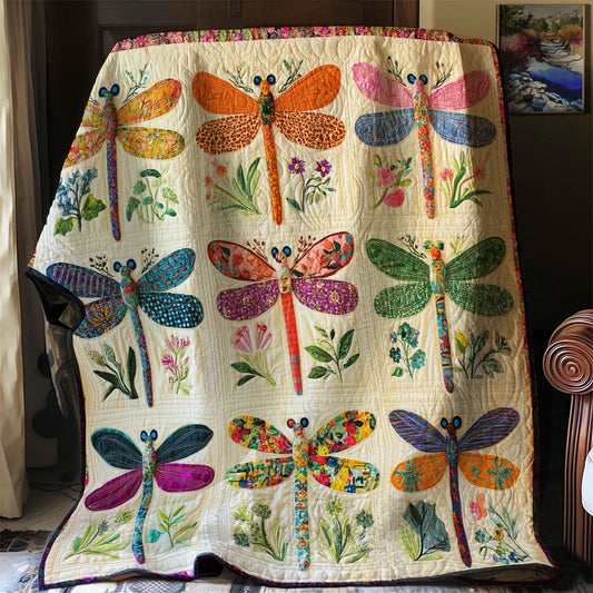 Patchwork Dragonfly Quilt Blanket