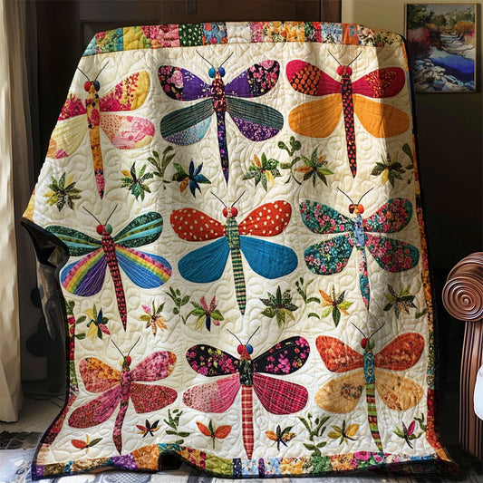 Patchwork Dragonfly Quilt Blanket