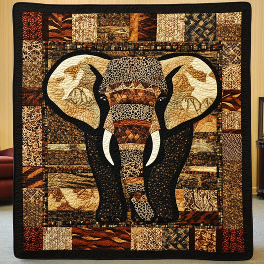 Patchwork Elephant Quilt Blanket