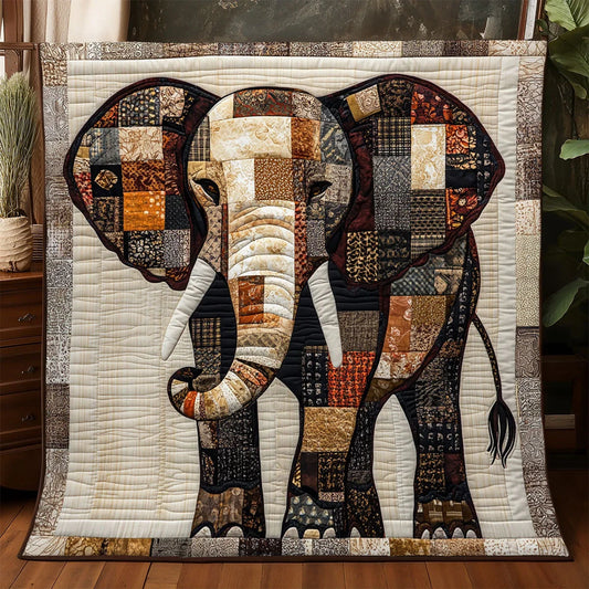 Patchwork Elephant Quilt Blanket