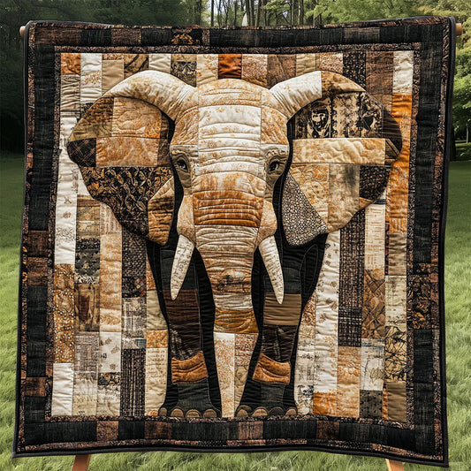 Patchwork Elephant Quilt Blanket