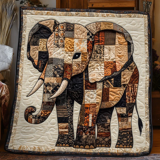 Patchwork Elephant Quilt Blanket