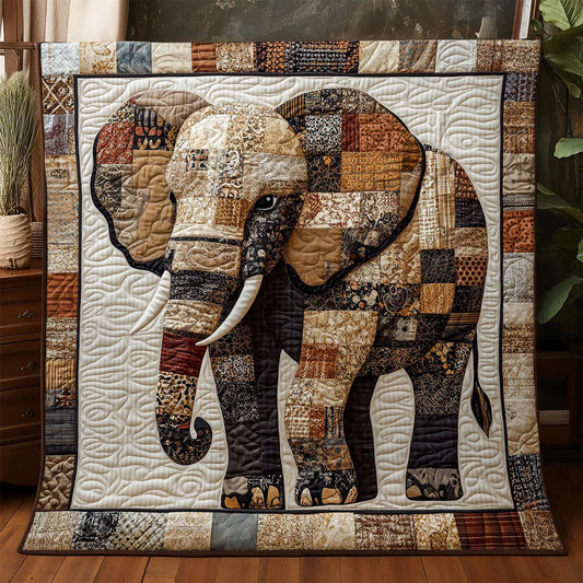 Patchwork Elephant Quilt Blanket