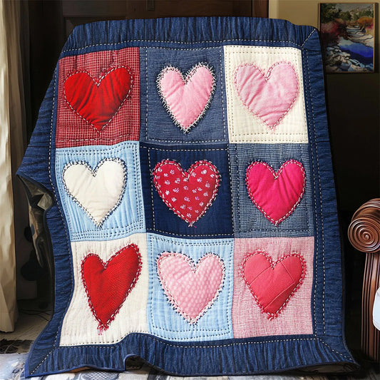 Patchwork Heart Quilt Blanket