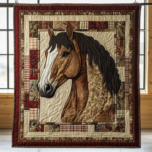 Patchwork Horse Quilt Blanket