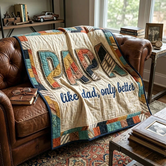 Patchwork Papa Love Quilt Blanket