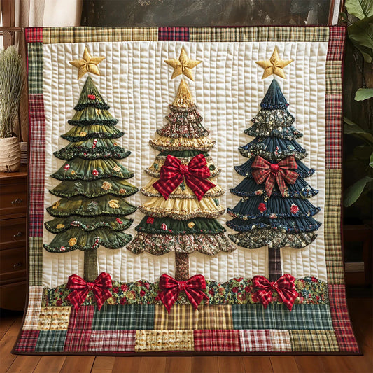 Patchwork Pines Holiday Quilt Blanket