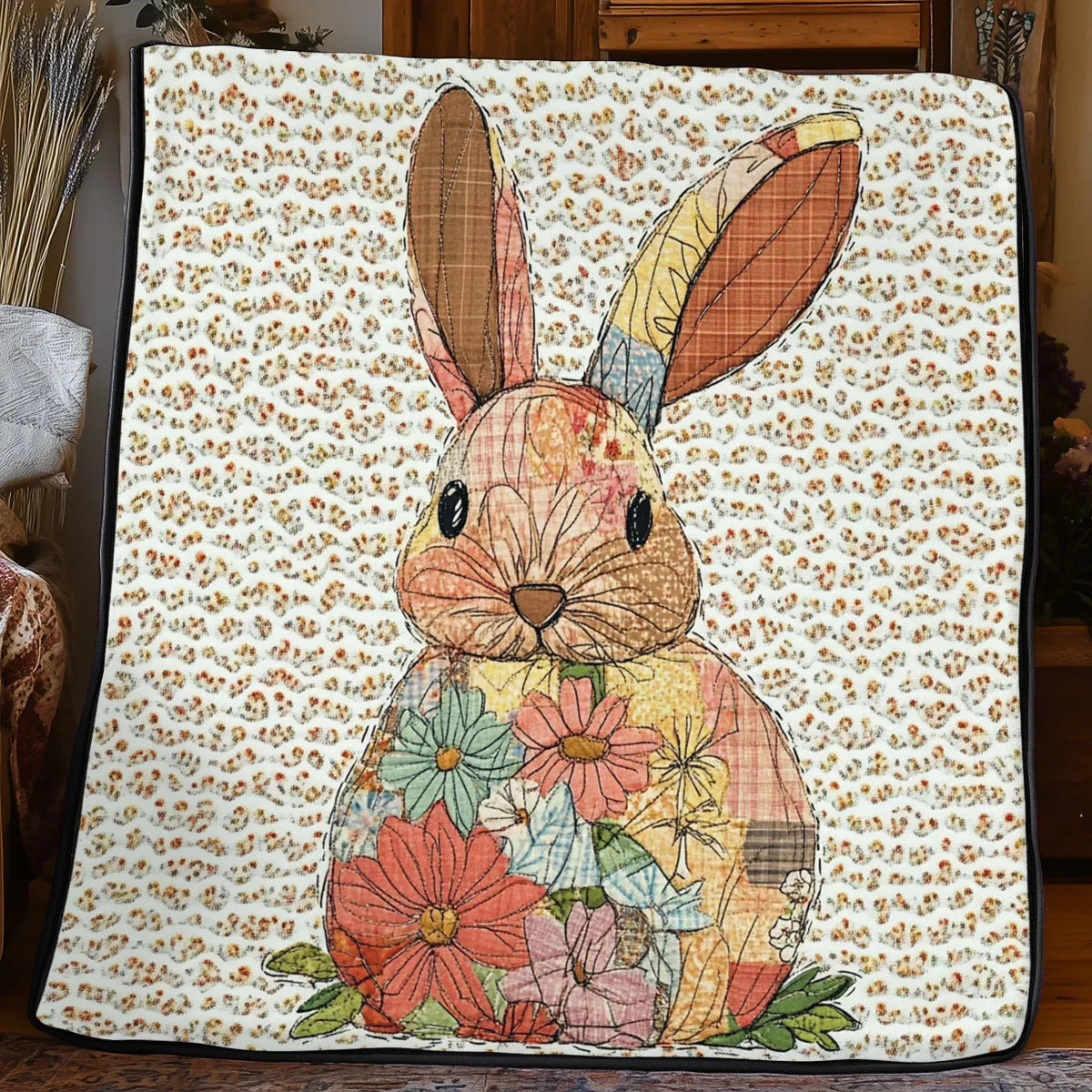 Patchwork Rabbit Quilt Blanket