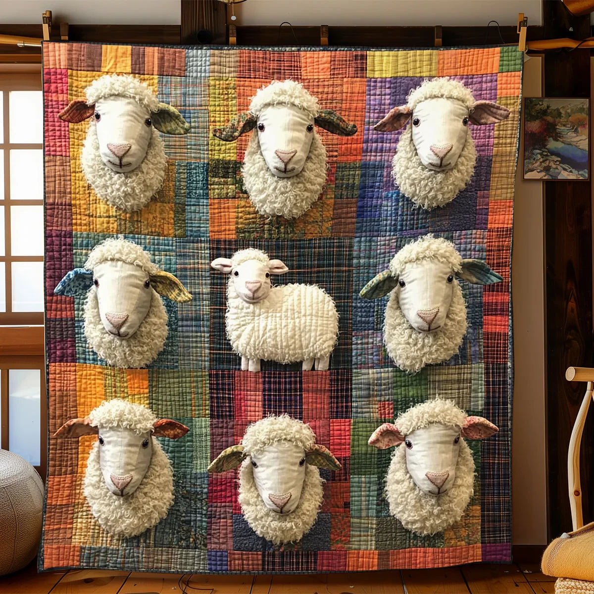 Patchwork Sheep Quilt Blanket