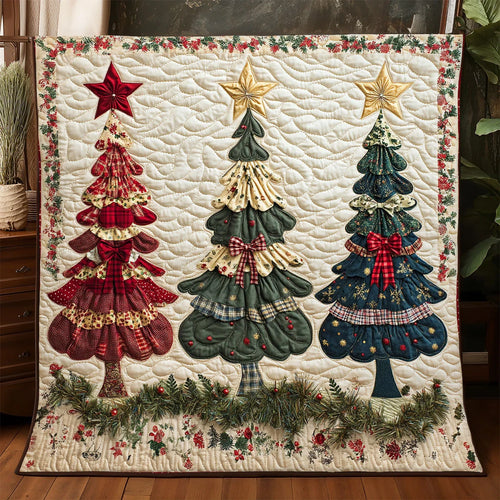 Patchwork Winter Tree Quilt Blanket