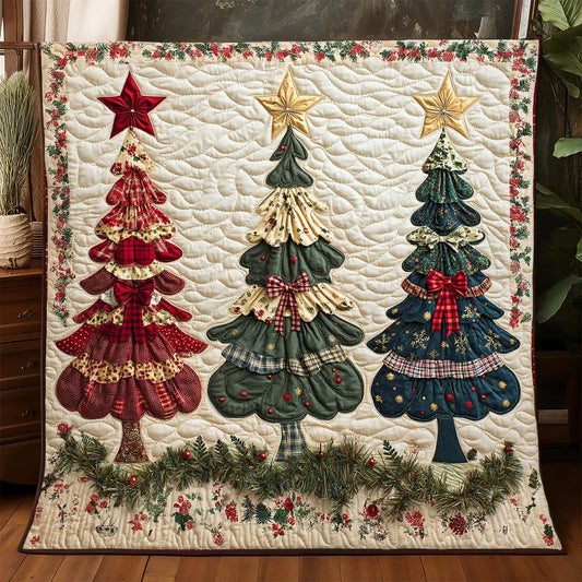 Patchwork Winter Tree Quilt Blanket