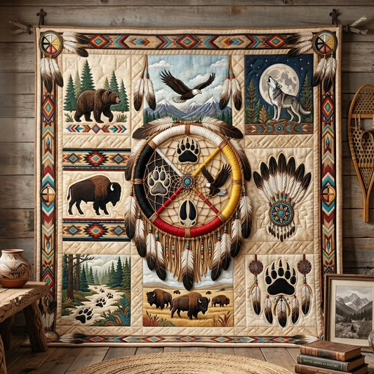 Path Of The Four Guardians Quilt Blanket