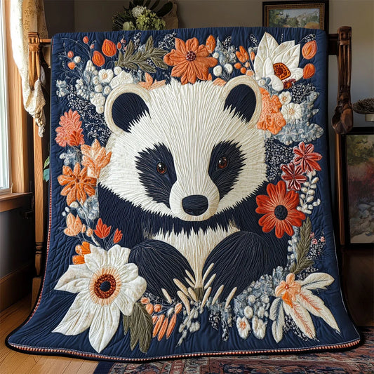 Patriotic Badger Quilt Blanket