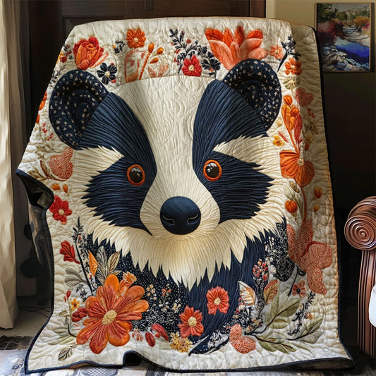Patriotic Badger Quilt Blanket