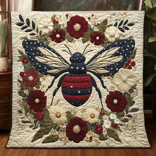 Patriotic Honeybee Quilt Blanket