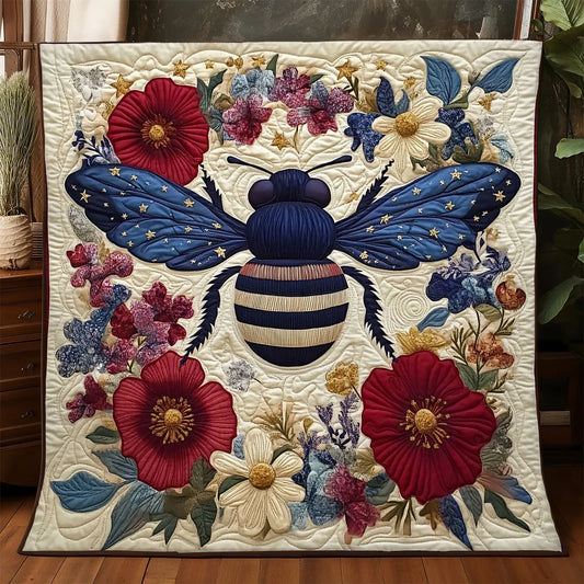 Patriotic Honeybee Quilt Blanket