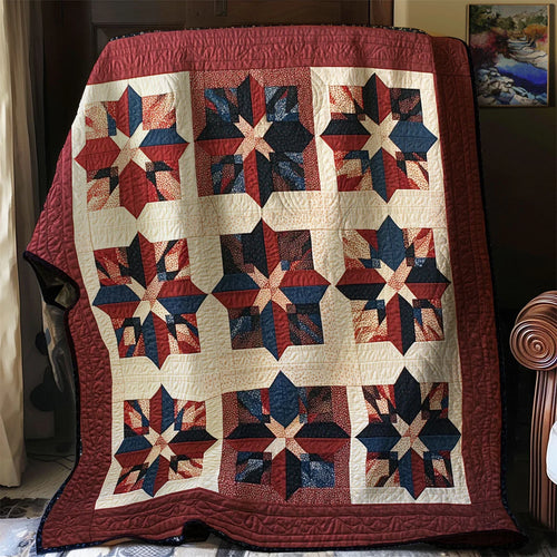 Patriotic Star Quilt Blanket