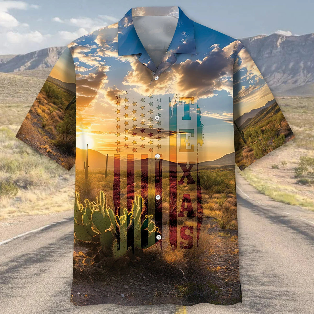 Patriotic America Texas Scene Hawaiian Shirt, patriotic gift for 4th of July (view 2)