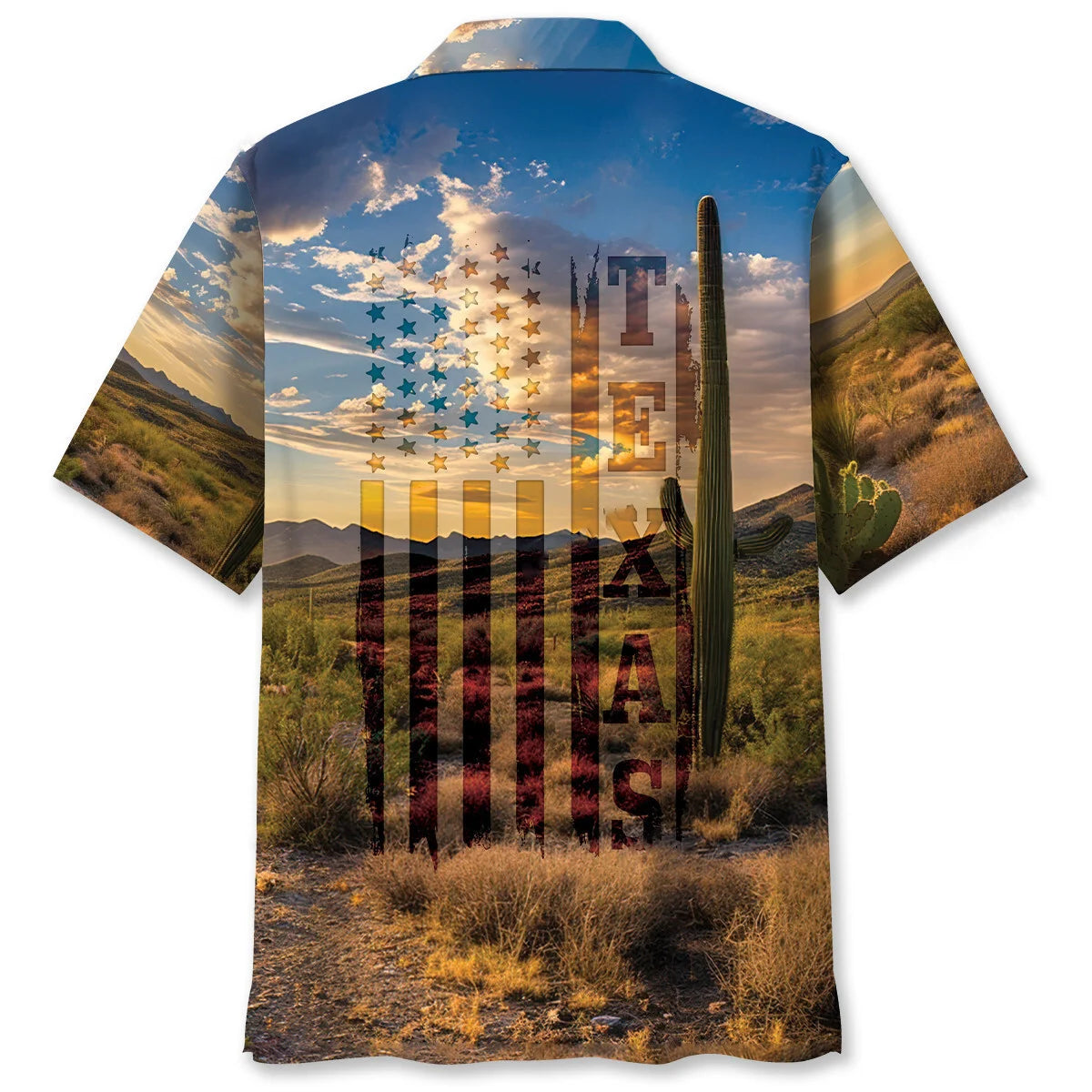 Patriotic America Texas Scene Hawaiian Shirt, patriotic gift for 4th of July (view 3)