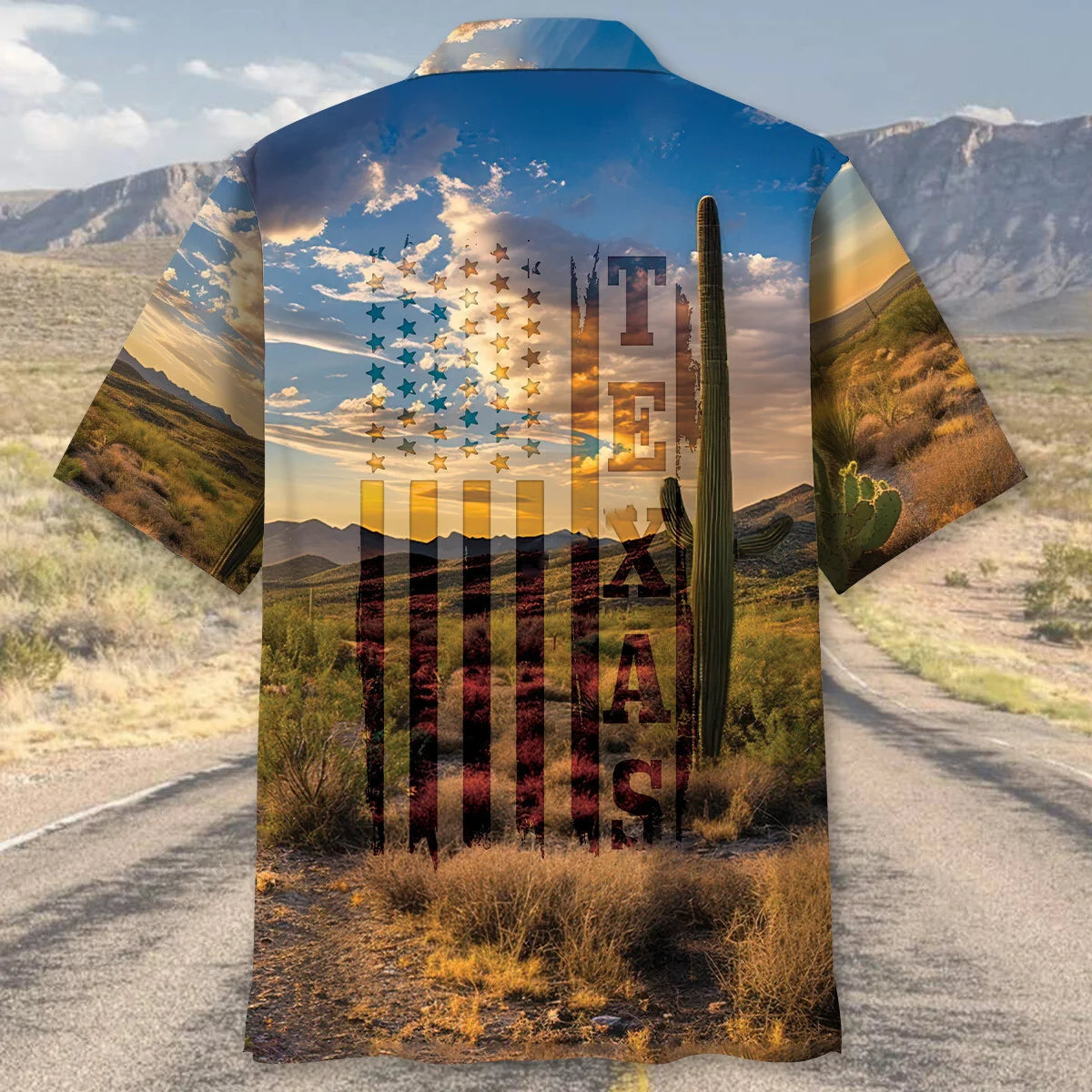 Patriotic America Texas Scene Hawaiian Shirt, patriotic gift for 4th of July (view 4)
