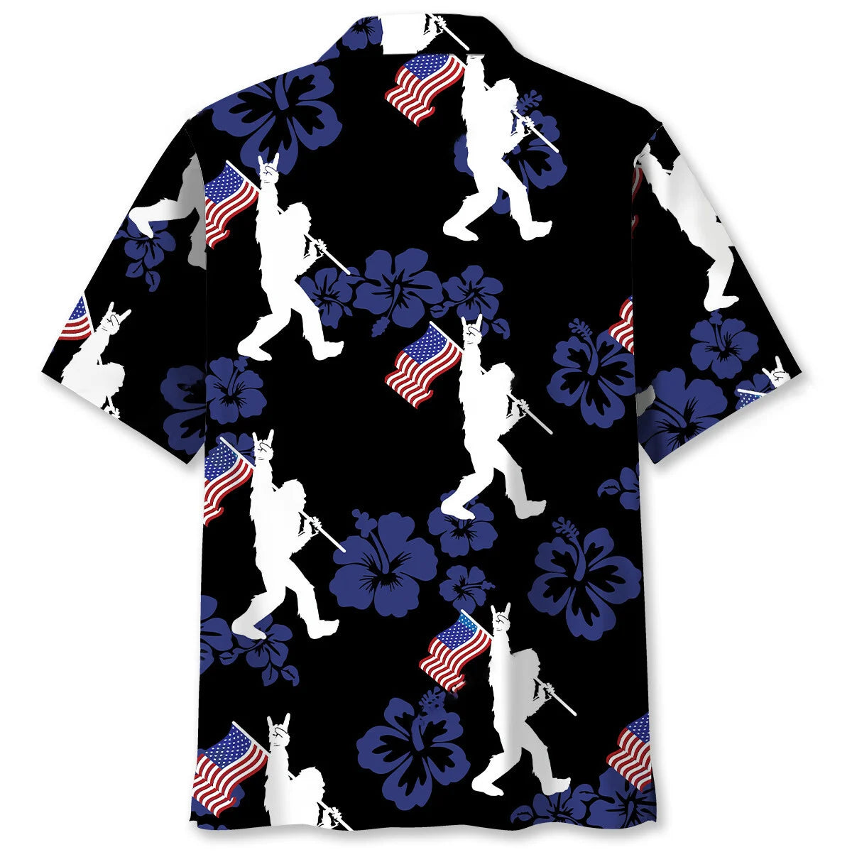 Patriotic Bigfoot Usa Flag Hawaiian Shirt, patriotic gift for 4th of July (view 2)