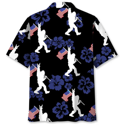 Patriotic Bigfoot Usa Flag Hawaiian Shirt, patriotic gift for 4th of July (view 2)
