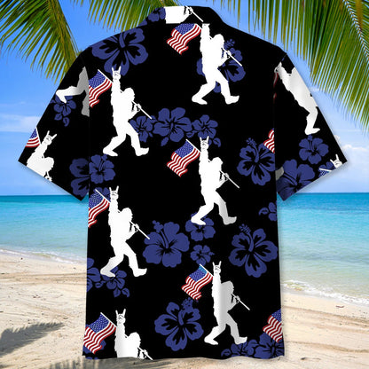 Patriotic Bigfoot Usa Flag Hawaiian Shirt, patriotic gift for 4th of July (view 3)