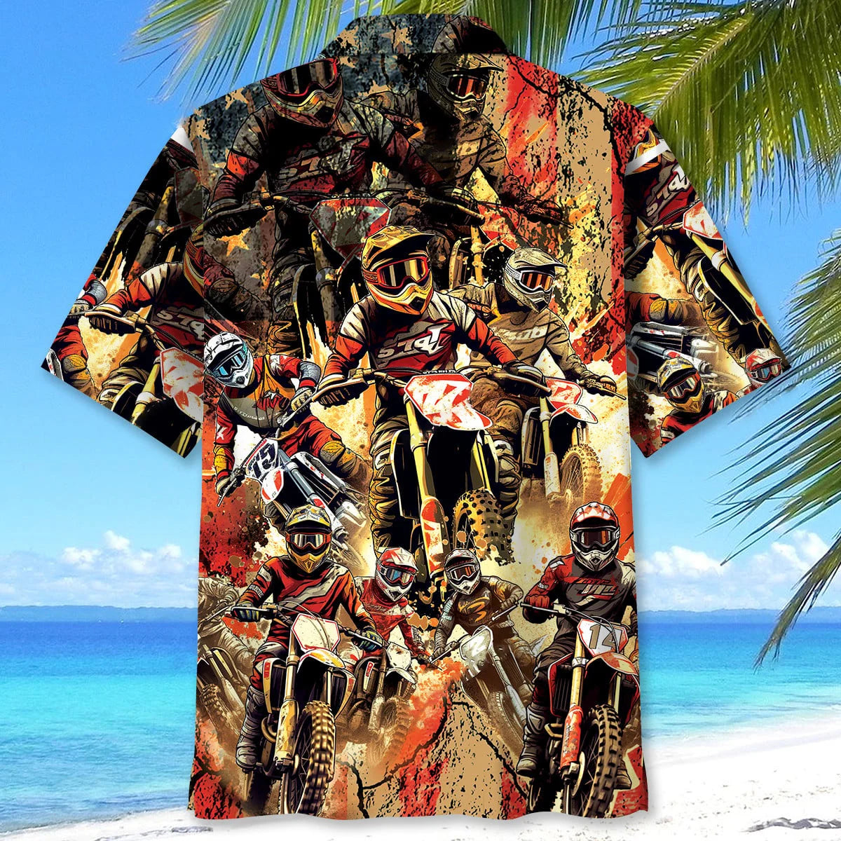 Patriotic Dirt Bike Racing Hawaiian Shirt, patriotic gift for 4th of July (view 3)