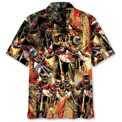 Patriotic Dirt Bike Racing Hawaiian Shirt, patriotic gift for 4th of July (view 4)