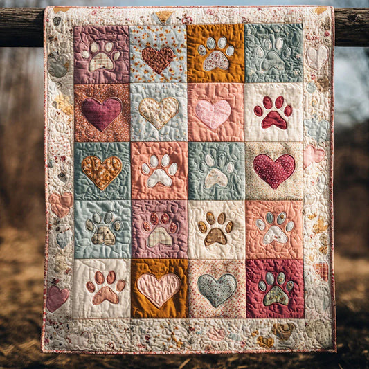 Paw Club Quilt Blanket - Quilted Blanket by OtterMia