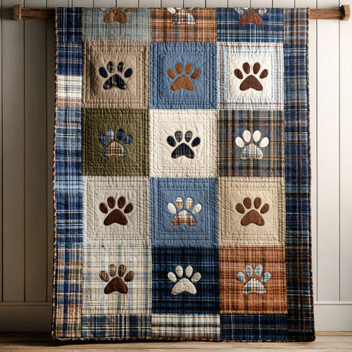 Paw Daily Quilt Blanket - Quilted Blanket by OtterMia