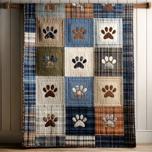 Paw Daily Quilt Blanket - Quilted Blanket by OtterMia