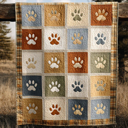Paw Home Quilt Blanket - Quilted Blanket by OtterMia