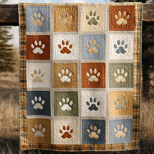 Paw Home Quilt Blanket - Quilted Blanket by OtterMia