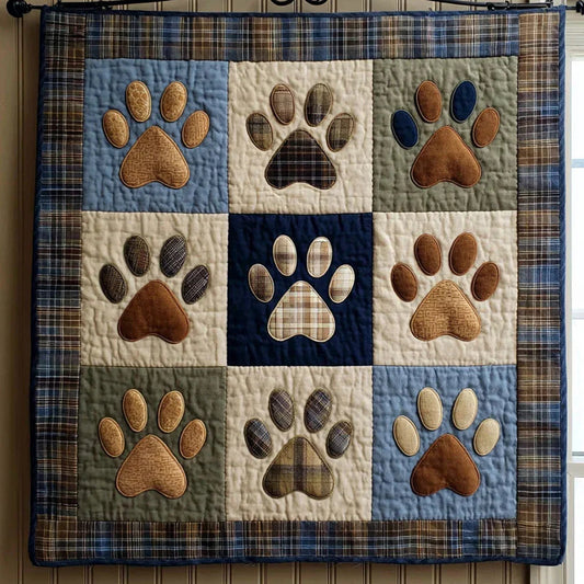 Paw House Quilt Blanket - Quilted Blanket by OtterMia