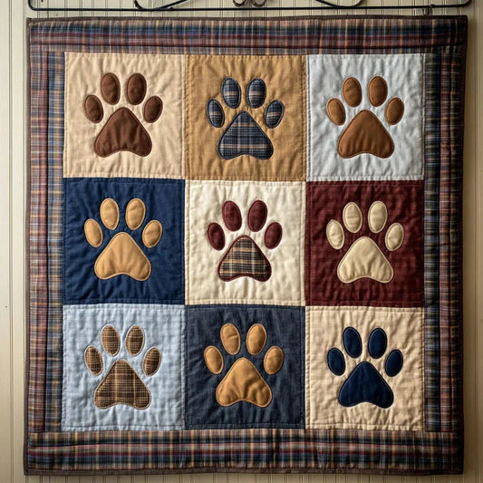 Paw Planet Quilt Blanket - Quilted Blanket by OtterMia
