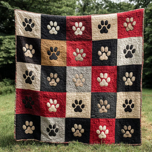Paw Town Quilt Blanket - Quilted Blanket by OtterMia