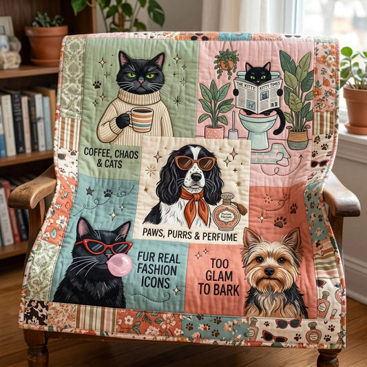 Paws And Glam Quilt Blanket