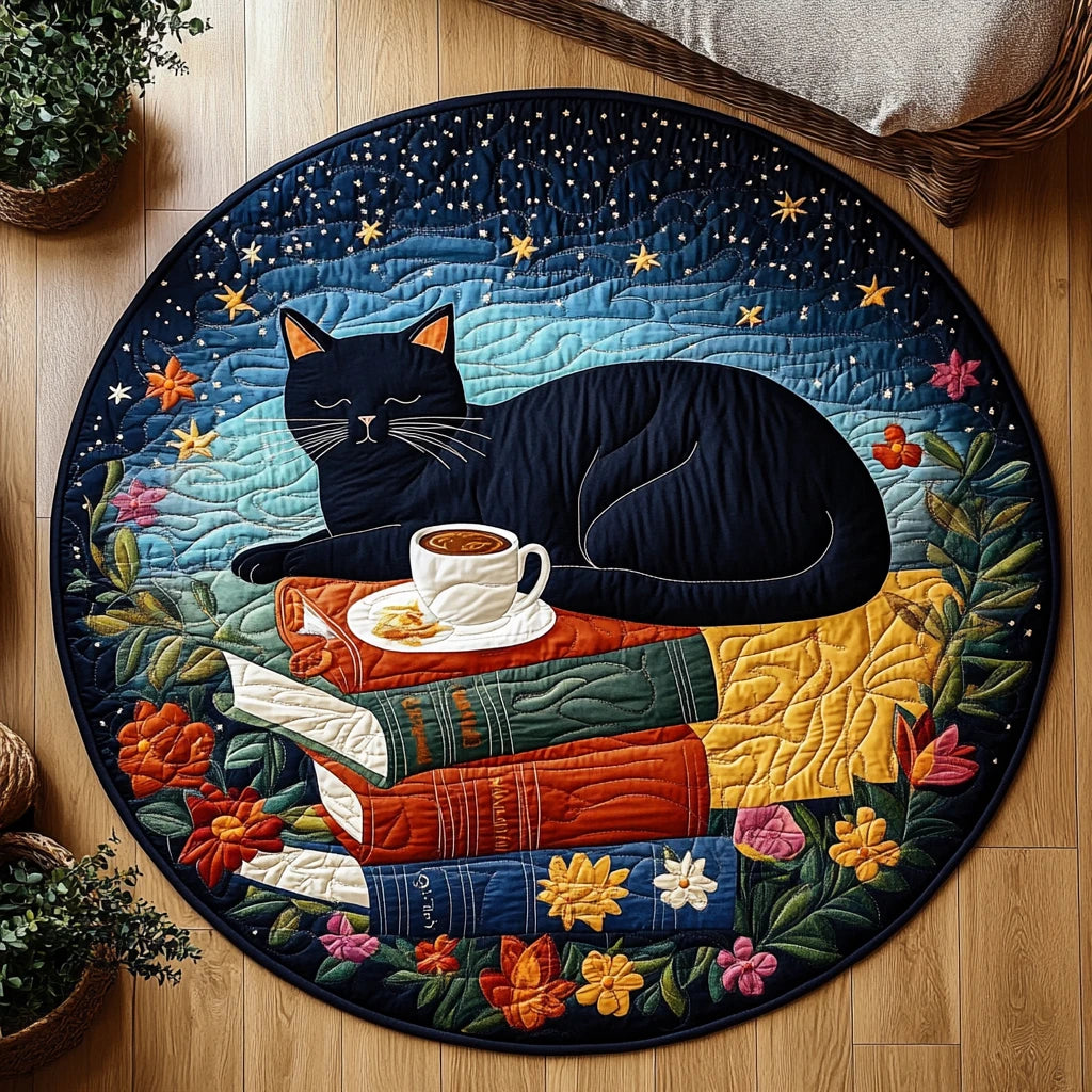 Paws and Whiskers Quilted Round Mat