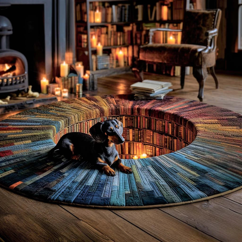 Paws Library Quilted Round Mat