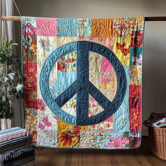 Peace Bloom Quilt Blanket