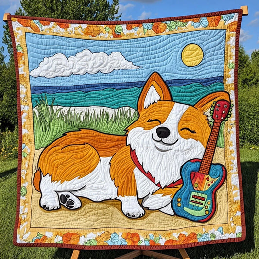 Peaceful Corgi Quilt Blanket